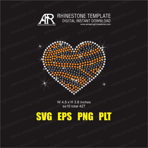 Tiger Heart rhinestone template