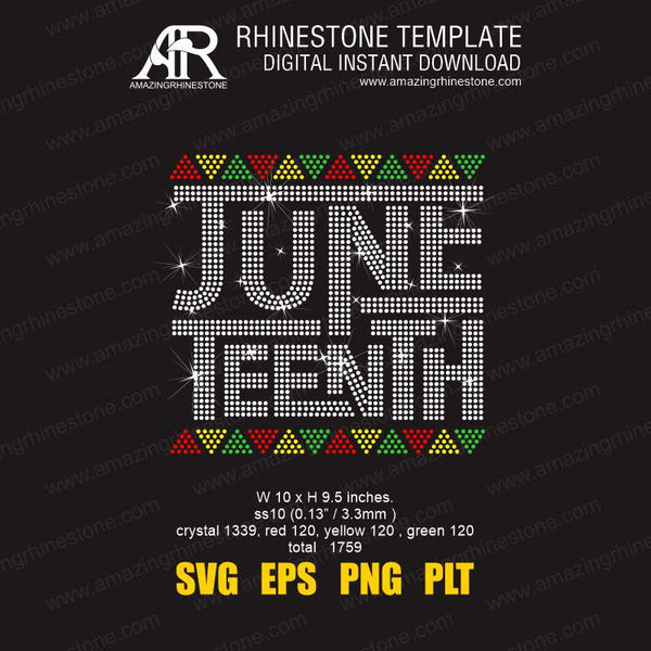Juneteenth shirt rhinestone template