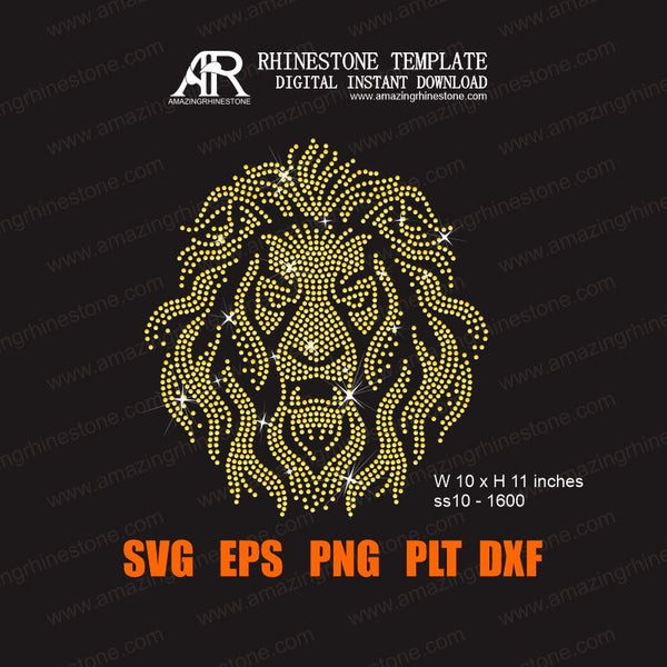 Lion Face Rhinestone template Large