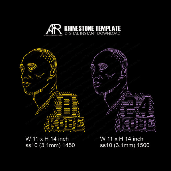 Kobe Bryant Rhinestone template